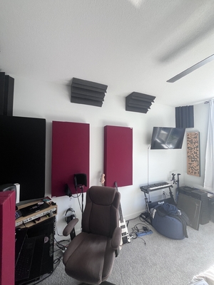 Home Studio 50mm Thick Soundproofing Fabric Wrapped Acoustical Panels Absorbing Board