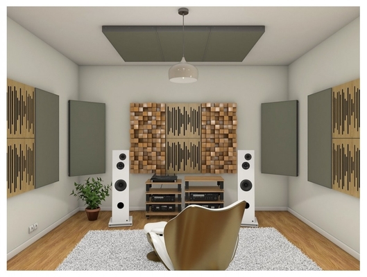 HIFI Studio Room Timber Perforated Acoustic Wall Panels Sound Absorption Board