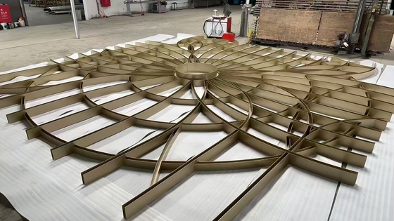 Aluminum ceiling baffle 3mm thickness woodgrain powder coated hollow section