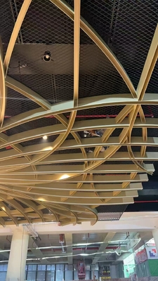 Aluminum ceiling baffle 3mm thickness woodgrain powder coated hollow section