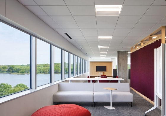 Open Office Seamless Metal Ceiling RAL9016 Microperforated Acoustic Panels Soundproof Board