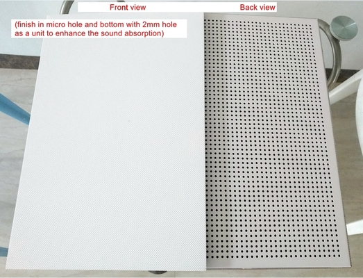 Open Office Seamless Metal Ceiling RAL9016 Microperforated Acoustic Panels Soundproof Board