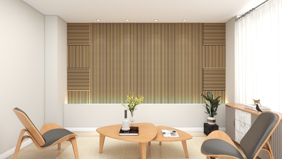 Woodgrain Formica Laminate Grooved Acoustic Panel for Walls and Ceilings