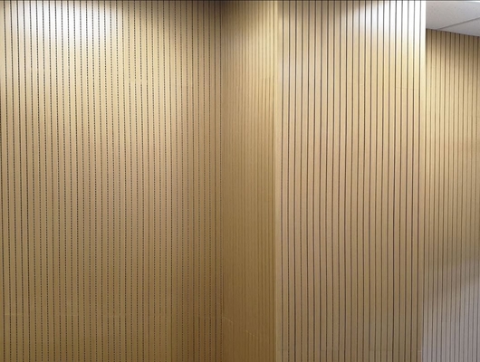 Woodgrain Formica Laminate Grooved Acoustic Panel for Walls and Ceilings