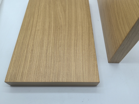 2/2/0.5mm Wooden Microperforated Acoustic Baffle Ceiling Tile Torsion Spring Panelized