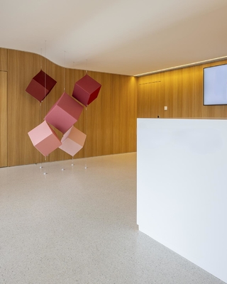 Office lobby wall panel seamless oak veneer NANO microperfroated soundproofing board