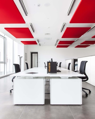 Sound Absorbing Suspended Ceiling Tiles Decorative Fabric Wrapped Acoustical Panels