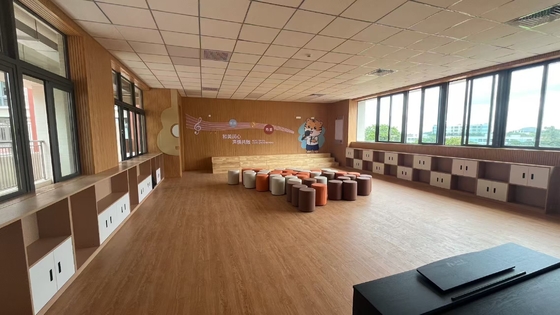 Classroom Sound Absorbing Veneer Woodgrain Grooved Acoustic Panel Interior Board