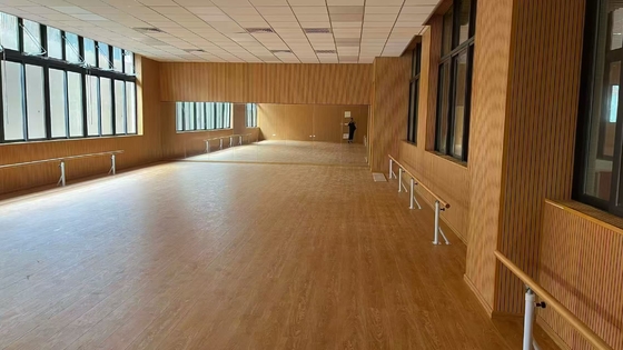 Classroom Sound Absorbing Veneer Woodgrain Grooved Acoustic Panel Interior Board
