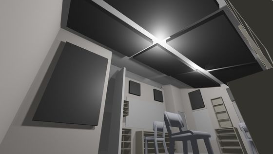 Studio Ceiling Tiles 50mm Thick Soundproofing Fabric Wrapped Acoustical Panels Absorbing Board
