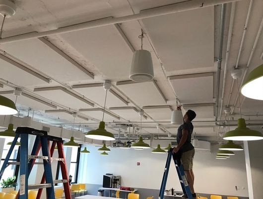 Resturant 50mm Thick Soundproofing Fabric Wrapped Acoustical Panels Absorbing Board