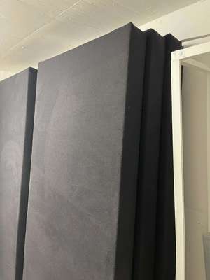 Music Room Wall Soundproofing Black Fabric Wrapped Acoustical Panels Absorbing Board