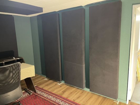 Music Room Wall Soundproofing Black Fabric Wrapped Acoustical Panels Absorbing Board