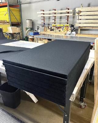 Music Room Wall Soundproofing Black Fabric Wrapped Acoustical Panels Absorbing Board
