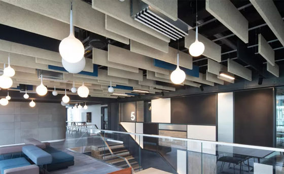 office ceiling tiles baffles cement board wood wool acoustic panel RAL colors