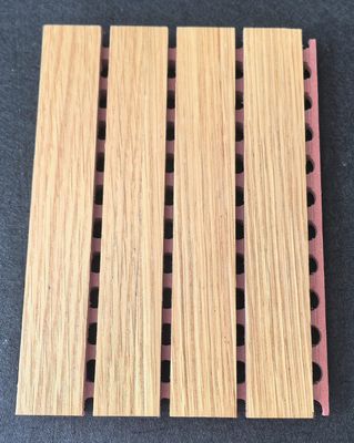 28/4mm Sound Absorbing Panels Veneer Woodgrain Grooved Acoustic Panel Interior Board