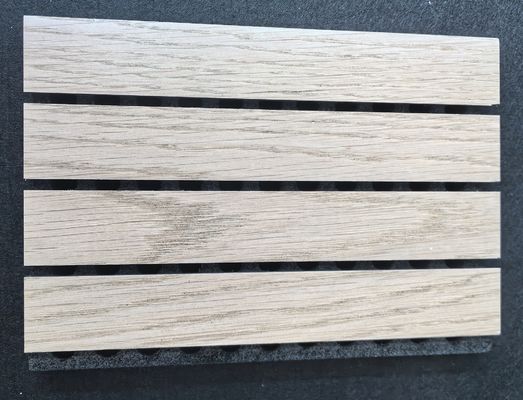 28/4mm Sound Absorbing Panels Veneer Woodgrain Grooved Acoustic Panel Interior Board