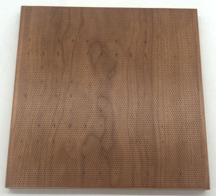 Auditorium Ceiling Tile Woodgrain Nano 2/2/0.5mm Microperforated Sound Absorbing Panels
