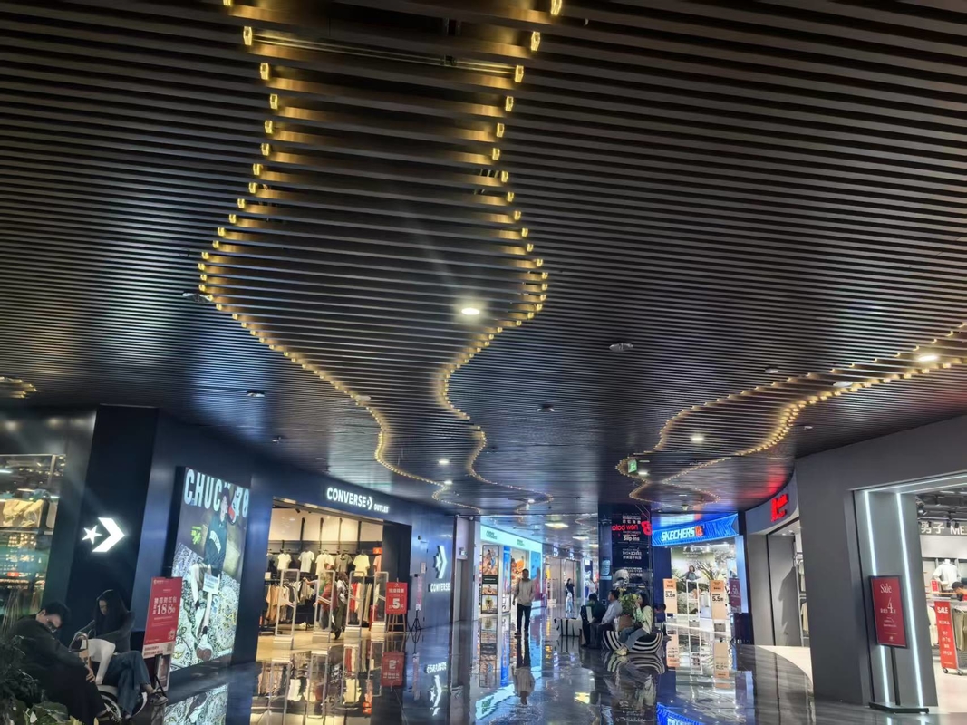 LED Linear Perforated Anodized Aluminum Panels Ceiling Tiles Sound Baffles Absorption Board