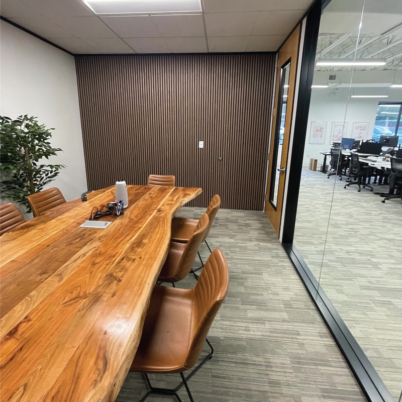 Interior Fluted Linear Slat Wooden Grooved Acoustic Panels Sound Absorption Building Product