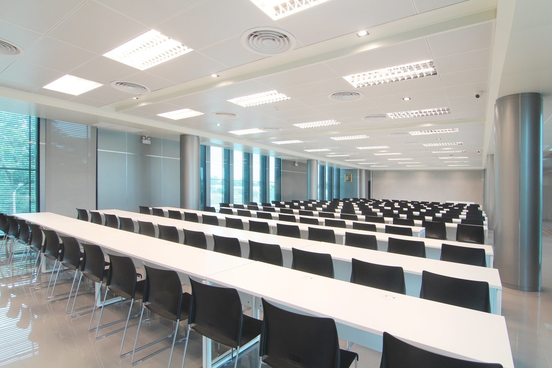 Conference Hall Ceiling Tile RAL9016 White PVDF Microperforated Aluminium Composite Panels