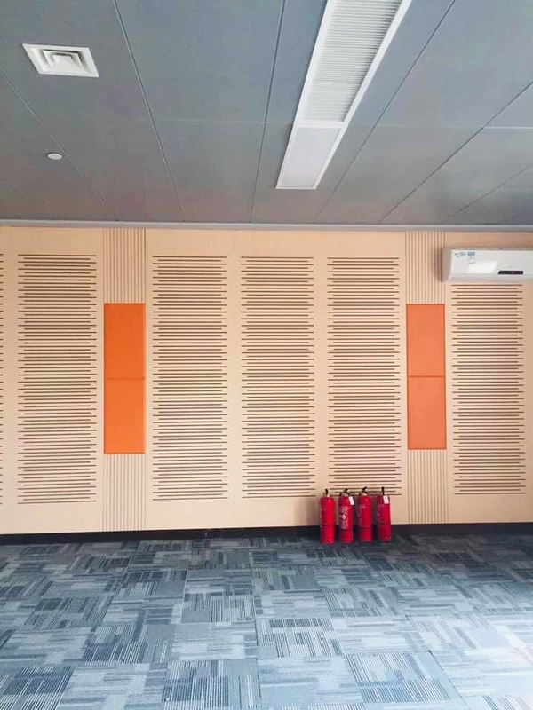 Office Customized Slot Grooved Acoustic Wall Panels Sound Absorption Isolation Board
