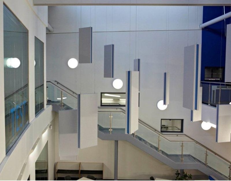 Suspended Acoustic Panels Ceiling Tile Fabric Wrapped Sound Absorbing Wall Fiberglass Board