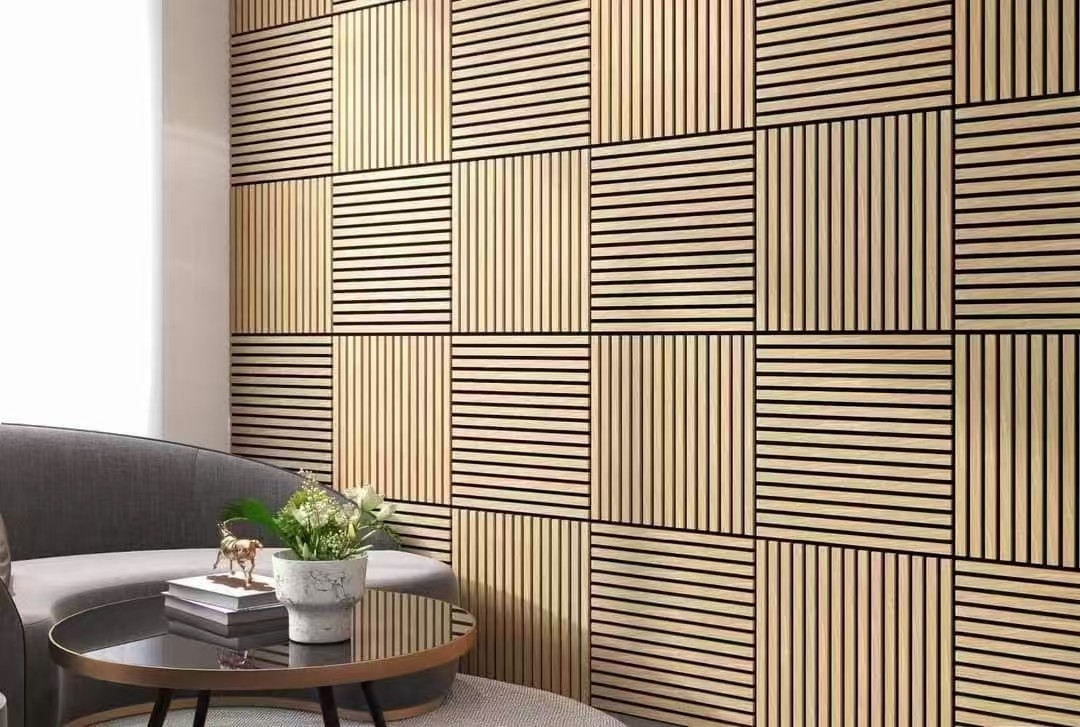 DIY Easy Installation Wooden Akupanel Grooved Acoustic Panels Soundproofing Board