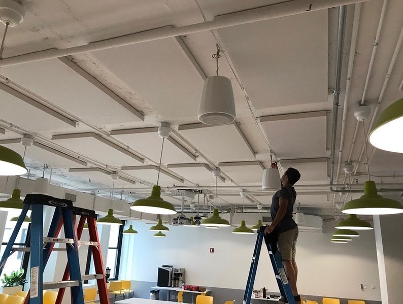 Resturant 50mm Thick Soundproofing Fabric Wrapped Acoustical Panels Absorbing Board