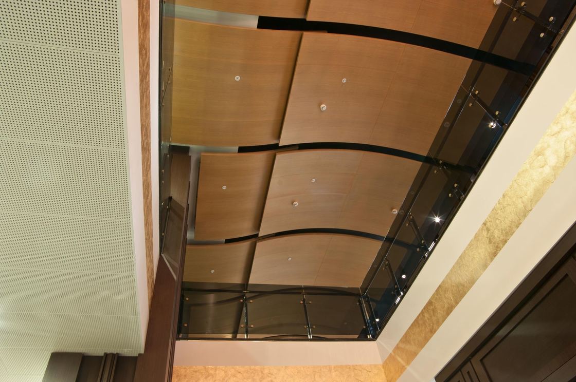 Curved Ceiling Tile Sound Absorption MDF Board 2/2/0.5mm Microperforated Acoustic Panels