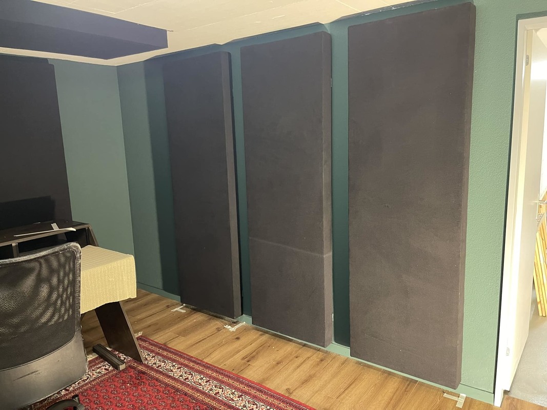 Music Room Wall Soundproofing Black Fabric Wrapped Acoustical Panels Absorbing Board